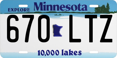 MN license plate 670LTZ