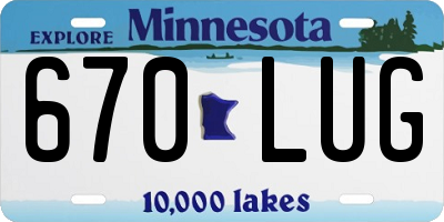 MN license plate 670LUG