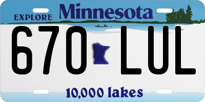 MN license plate 670LUL