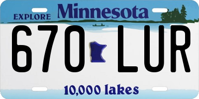 MN license plate 670LUR