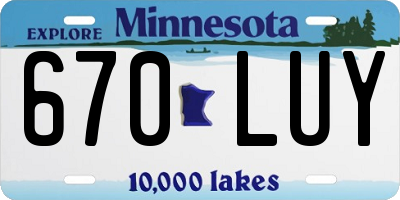 MN license plate 670LUY