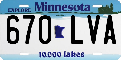 MN license plate 670LVA