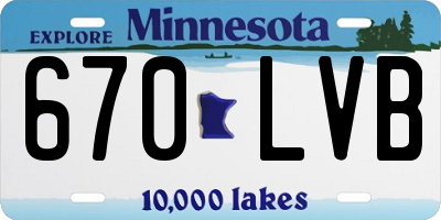 MN license plate 670LVB
