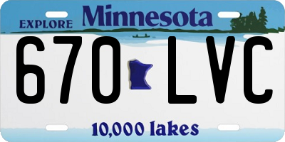 MN license plate 670LVC