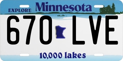 MN license plate 670LVE