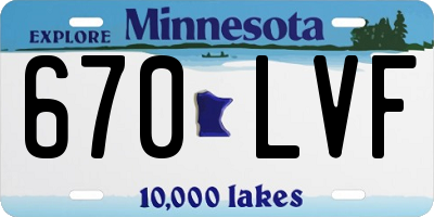 MN license plate 670LVF