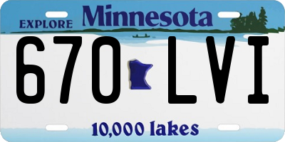 MN license plate 670LVI
