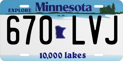 MN license plate 670LVJ