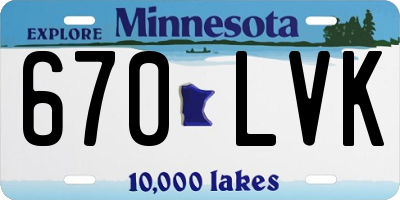 MN license plate 670LVK