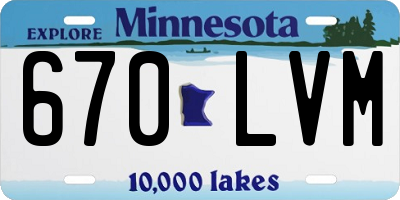 MN license plate 670LVM