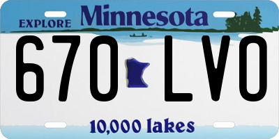 MN license plate 670LVO