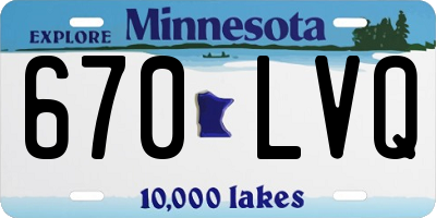 MN license plate 670LVQ