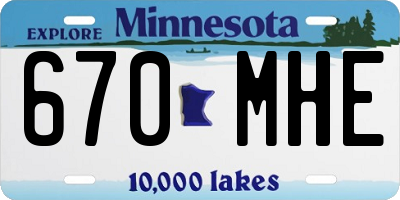 MN license plate 670MHE