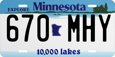 MN license plate 670MHY