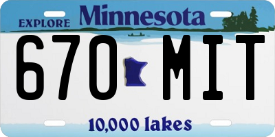 MN license plate 670MIT