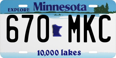 MN license plate 670MKC