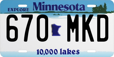 MN license plate 670MKD