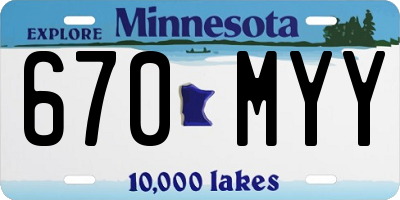MN license plate 670MYY