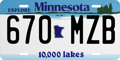 MN license plate 670MZB