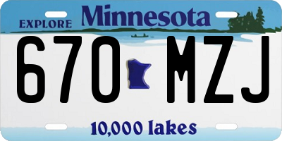 MN license plate 670MZJ
