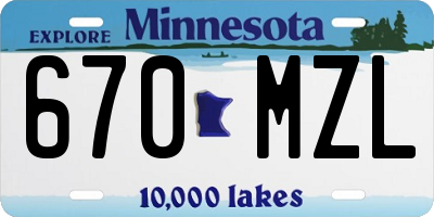 MN license plate 670MZL