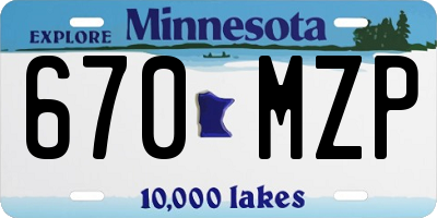 MN license plate 670MZP