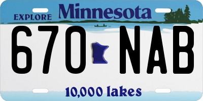 MN license plate 670NAB
