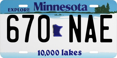 MN license plate 670NAE