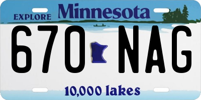 MN license plate 670NAG