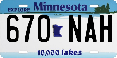 MN license plate 670NAH