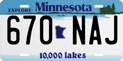 MN license plate 670NAJ