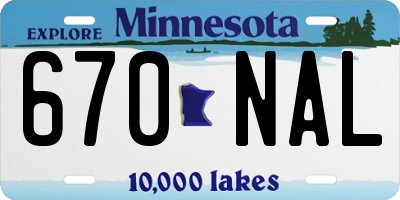 MN license plate 670NAL