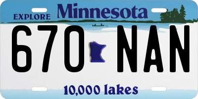 MN license plate 670NAN