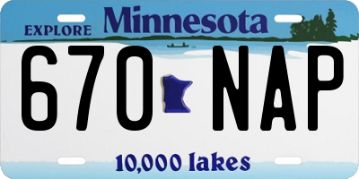 MN license plate 670NAP