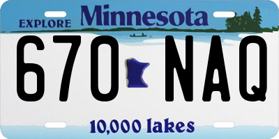 MN license plate 670NAQ