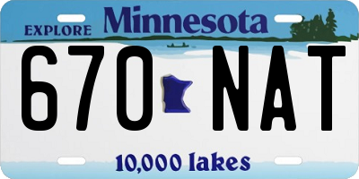 MN license plate 670NAT