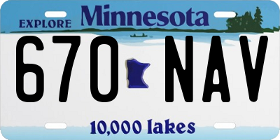 MN license plate 670NAV