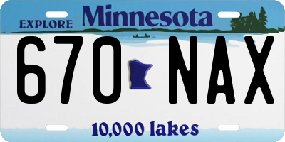 MN license plate 670NAX