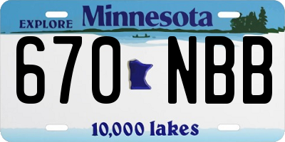MN license plate 670NBB