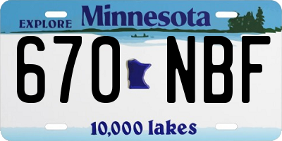 MN license plate 670NBF