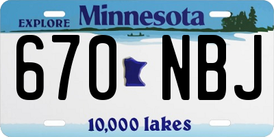 MN license plate 670NBJ