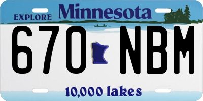 MN license plate 670NBM
