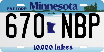MN license plate 670NBP