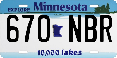 MN license plate 670NBR