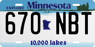 MN license plate 670NBT