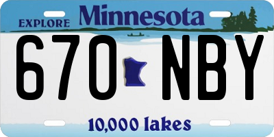 MN license plate 670NBY