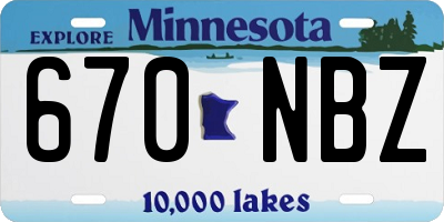 MN license plate 670NBZ