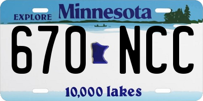MN license plate 670NCC