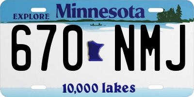 MN license plate 670NMJ