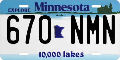 MN license plate 670NMN